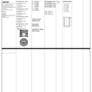 MOTOR PISTON+SEGMANI ASTRA J CORSA D GRANDE PUNTO1.3CDTI 16V LINEA GRANDE PUNTO 199A3000 MULTIJET – Z13 DTH-A13DTE 16V 4 SIL. DIZEL 1248 CC-66 KW 90PS (EURO 5) [(69,60MM +0,80MM)]