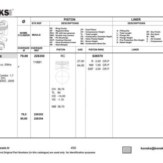 PISTON+SEGMAN 79MM STD ASTRA VAN-CORSA VAN 1,7DTI – COMBO 1,7DTI Y17DT/DTL/DTH 02-05