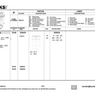 PISTON+SEGMAN 79MM STD ASTRA-VECTRA-MERIVA-ZAFIRA 1,6i 16V Y16XE 00–>