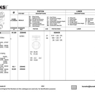 PISTON+SEGMAN 81,6MM STD VECTRA-OMEGA-CALIBRA 2,5 V6 93->