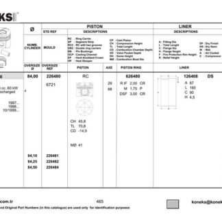 PISTON+SEGMAN 84MM STD ASTRA-VECTRA-ZAFIRA 2,0 16V
