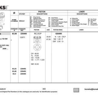 PISTON+SEGMAN 83MM STD INSIGNIA 2,0D A20DTH 160 HP