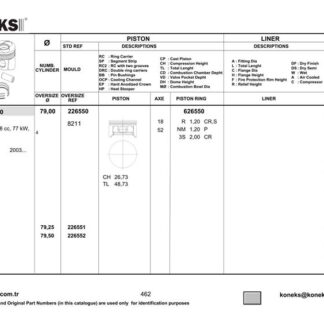 PISTON+SEGMAN 79MM STD ASTRA H 1,6 TWINPORT – MERIVA 1,6 03–> X16XEP
