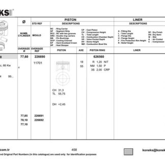 PISTON+SEGMAN 77,6MM STD ASTRA-CORSA 1,4 BENZINLI 99–>Z1,4XE