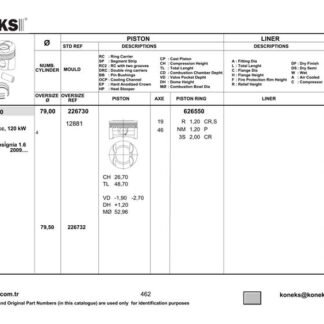 MOTOR PISTON+SEGMANI STD.( RIKEN ) 79,00 SAPKALI CRUZE RP 00-011 J300 1.6L 16V 10-> R 4 PETROL-1598 CM³ (109 BG) 82KW