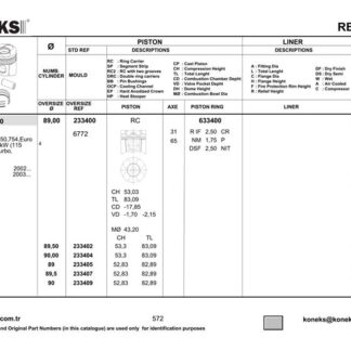 MOTOR PISTON+SEGMAN MASTER 2.5 DCI-MOVANO 2.5CDTI (G9U) 115HP EURO3 (89.00MM) / (STD)