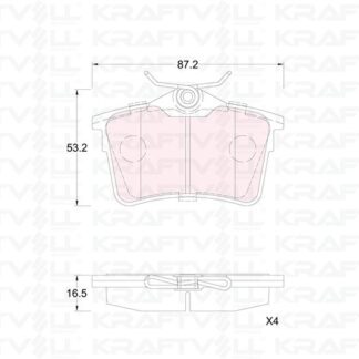 ARKA FREN BALATASI P308 SW P307 1,4 16V / 1,6 16V / 2,0 / 1,6HDI / 2,0HDI 09 / 07> PARTNER TEPEE C4 XSARA PICASSO BERLINGO III 1,6 / 1,6HDI