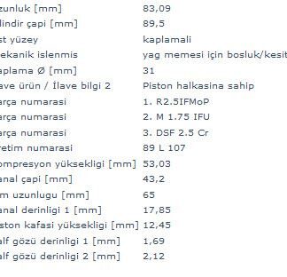 MOTOR PISTON+SEGMAN MASTER 2.5 DCI-MOVANO 2.5CDTI (G9U) 115HP EURO3 (89.00MM) / (+0.50MM)