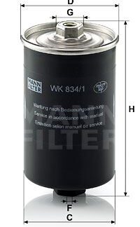YAKIT FILTRESI (BENZIN) GOLF II JETTA II TOLEDO I A80 A90 A100 A6 SCIROCCO 1,6 / 1,8 / 2,0 / 2,2 / 2,3 79>96