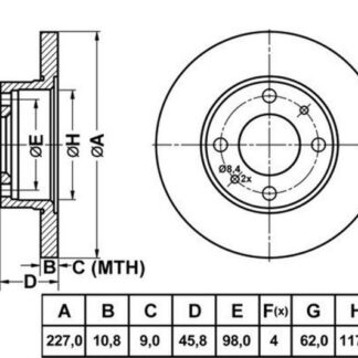 FREN DİSKÖN DKŞ M131 1.6 / UNO 60 4 BİJON 227MM