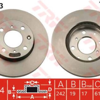 ON FREN DISKI (AYNASI) HAVALI HONDA CIVIC 1,5 1,6 1988 1991 CRX 1,6 1986> (242X4)