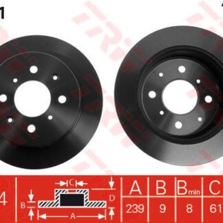 ARKA FREN AYNASI DUZ HONDA JAZZ CITY 02-08 ACCORD 85-99 CIVIC 87-91 (239X4)
