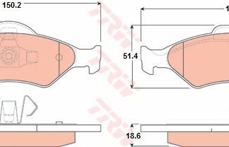 ON FREN BALATA FIESTA IV 1,25,1,3 / 1,4 95>02 FORD KA 96>08 MAZDA 121 III 1,25 / 1,3 96>03 ABSSIZ