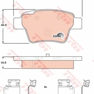 ARKA FREN BALATASI P307 C4 C4 COUPE P207 1,4 16V,1,6 16V,1,6 HDI 110 FAP,1,6 HDI 90 2,0 16V,2,0 HDI 135 FAP