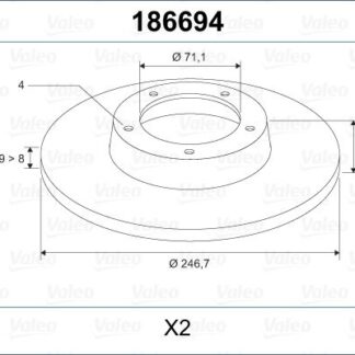 ARKA FREN DISK AYNASI PARTNER II BERLINGO II TU5JP4 (1,6 16V) DV6 (1,6HDI) P1007 P307 C2 C3 C4 SARA PICASSO DW10TD