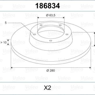 ARKA FREN DISK AYNASI MONDEO III 00>07 JAGUAR X TYPE 01>09 OLCU: (280 X 34)