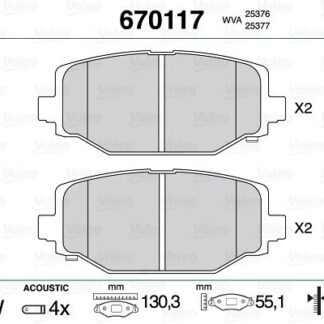 FREN BALATASI ARKA FREEMONT 2.0 CHRYSLER GRAND VOYAGER V RT 3.6 11> VOYAGER 2.8 11>14