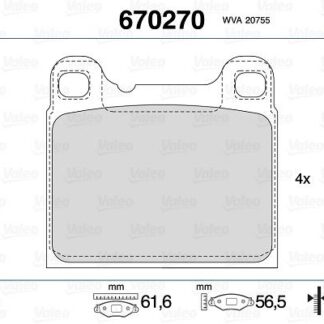 FREN BALATASI ARKA W126 85>91 C126 87>91 W116 75>80 C107 74>81 VOLVO 850, S70, V70 240 2,3, 2,4 D, 740 2,0, 2,3, 2,3 16V