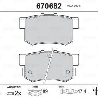 ARKA FREN BALATASI HONDA CIVIC 01>13 FD6 FB7 / CR-V 03>07 / ACCORD 98>08 / FRV 04>