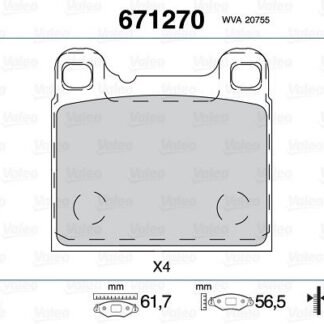 FREN BALATASI ARKA W126 85>91 C126 87>91 W116 75>80 C107 74>81 VOLVO 850, S70, V70 240 2,3, 2,4 D, 740 2,0, 2,3, 2,3 16V