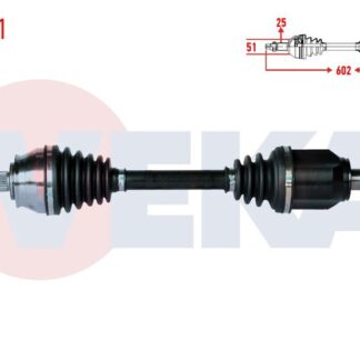 KOMPLE AKS SOL ON FIAT DOBLO (152,263) 1.3 MTJ UZUNLUK 602MM 2010-