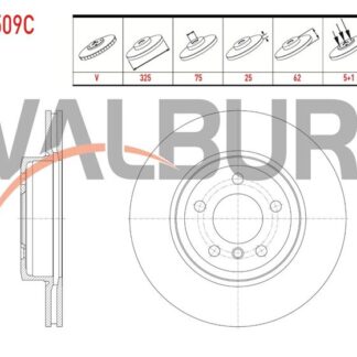 FREN DISKI ON HAVALI KAPLAMALI BMW X3 (E83) 2.0 D 5 BIJON 325×25X75X62 2004-2010