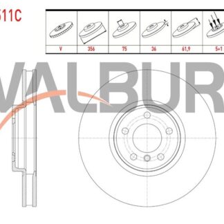 FREN DISKI ON HAVALI KAPLAMALI BMW X5 (E53) 4.4i 5 BIJON 356×36X75X61,9 2000-2007
