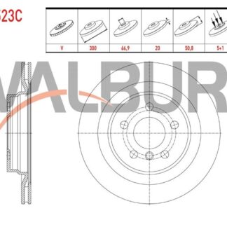 FREN DISKI ARKA HAVALI KAPLAMALI 5 BJN 300×20X66,9X50,8 BMW X1 (F48) 2.0 D – 2.0i 2014-