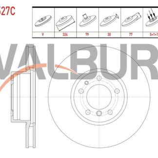 FREN DISKI ON HAVALI KAPLAMALI BMW 5 SERISI (E39) 535 i 5 BIJON 324×30X79X77 1995-2003