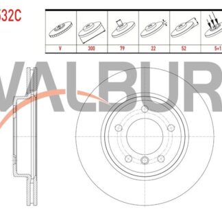 FREN DISKI ON HAVALI KAPLAMALI BMW 3 SERISI (E46) 318 i 5 BIJON 300×22X79X52 1998-2005