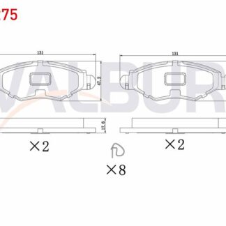FREN BALATA ON PEUGEOT 206 (2A/C) 1.4İ 16V 1998-2006 / 206 (2A/C) 1.4 HDI 1998-2006 / 206 (2A/C) 1.6İ 16V 1998-2006