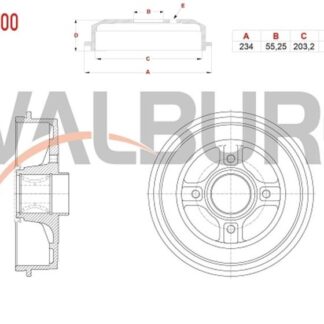 FREN KAMPANASI ARKA RULMANLI ABS OKUYUCULU 4 DELIK 234×55,25×203,2×76 RENAULT SYMBOL III (JZ0/1) 1.5 DCI 2012-