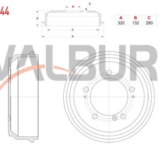 FREN KAMPANASI ARKA 5 DELIK 320×132X280X104,9 RENAULT MASTER I 2.5 D – 2.8 DTI 1998-2003 / OPEL MOVANO A 2.8 DTI 2001-2003
