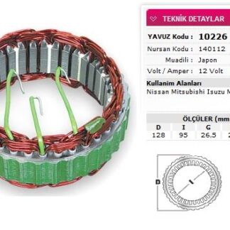 STATOR MITSUBISHI TIP 12V 60A NISSAN MITSUBISHI ISUZU MAZDA GENIS NURSAN 140112