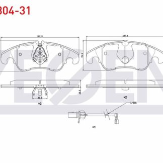 FREN BALATA ON FISLI A4 (8K2,B8) 2.0 TFSI 2007-2015/ 2.0 TDI 2007-2015/ A5 (8T3) 3.0 TDI 2007-2017/ 3.2 FSI 2007-2017/ A6 (4G2,C7) 2.0 TDI 2010-/ 2.0 TFSI 2010-/ Q5 (8R) 2.0 TDI 2008-/ 2.0 TFSI 2008-