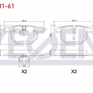 FREN BALATA ARKA BMW X5 (E70) 3.0 SI 2007-2012 / (E70) 3.0 D 2007-2012 / (E70) 4.8İ 2007-2012 / (E70) 4.4İ 2007-2012 / (E70) 3.5 XD 2007-2012