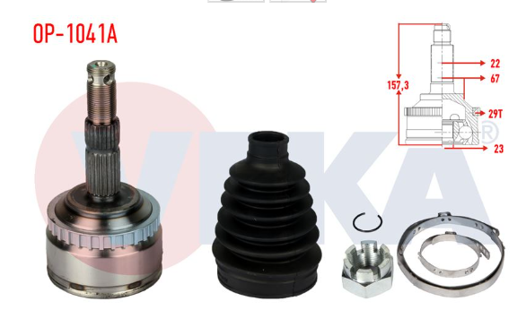 AKS Kafası Sol Sağ Dış Opel Corsa C 1.7 TDI Kalın Freze 2000-2006 VEKA-OP-1041A