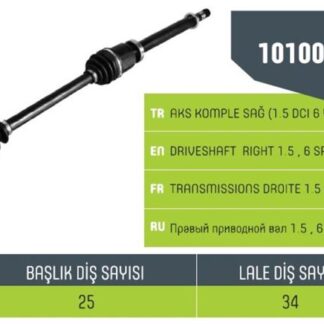 AKS SAĞ MEGANE III FLUENCE 1.5 DCI 6 VITES 09> 932M9> 932MM
