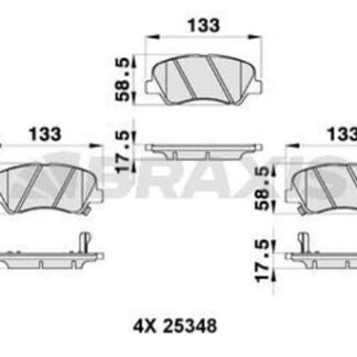 ON FREN BALATASI ACCENT BLUE 2011-> KIA RIO 2011->