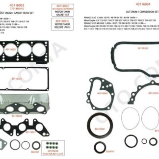 MOTOR TAKIM CONTA FULL SİLİNDİR KAPAK CONTASI’LI KEÇELI CLIO R19 1.4 8V E6 J E7J 700-712-718