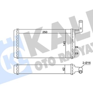 KALORİFER RADYATÖRÜ DKŞ M131 1.6 [BRAZING VERSİYONU KL271100] (AT/MT) BORULU-MUSLUKSUZ [MEKANİK] [250X140X42]