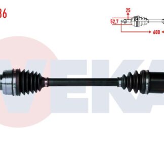 KOMPLE AKS SOL ON RENAULT FLUENCE (L30) 1.5 DCI 5 VITES UZUNLUK 688MM 2009-