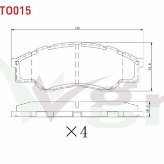 FREN BALATA ON TOYOTA HI-LUX PICK UP 2.5 D 2005-2011 / HI-LUX PICK UP 2.5 D-4D 2005-2011 / HI-LUX PICK UP 3.0 D-4D 2005-2011
