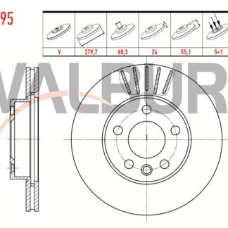 FREN DİSKÖN TRANSPORTER T4 96>03 5 BİJON HAVALI