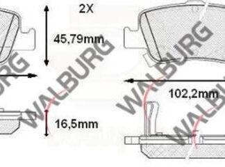 FREN BALATASI ARKA TOYOTA COROLLA 1.4 D 2007-2012- COROLLA 1.4 D-4D 2007-2012- COROLLA 1.33 2007-2012- COROLLA 1.4 VVT-I 2007-2012- AURIS 1.4 D-4D 2007-2012- AURIS 1.33 DUAL-VVT-I 2007-2012