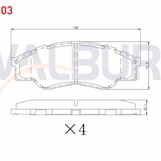 FREN BALATA ON TOYOTA HI-LUX PICK UP 2.5 D 2005-2011 / HI-LUX PICK UP 2.5 D-4D 2005-2011 / HI-LUX PICK UP 3.0 D-4D 2005-2011