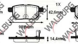FREN BALATASI ARKA TOYOTA COROLLA (E15_) 1.6 VVT-I 2007-2012 – AURIS (ZRE15) 1.6 VVT-I 2007-2012 – YARIS (P9) 1.0 VVT-I 2006-2010