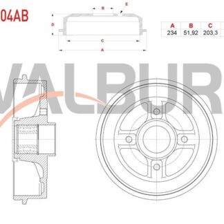 FREN KAMPANASI ARKA RULMANLI ABSLI 4 DELIK 234×51,92×203,3×75,9 RENAULT CLIO II 1.2İ – 1.4İ – 1.6İ – 1.5 DCI 1998-2005 / CLIO SYMBOL 1.4 -1.5 DCI 1998-2005